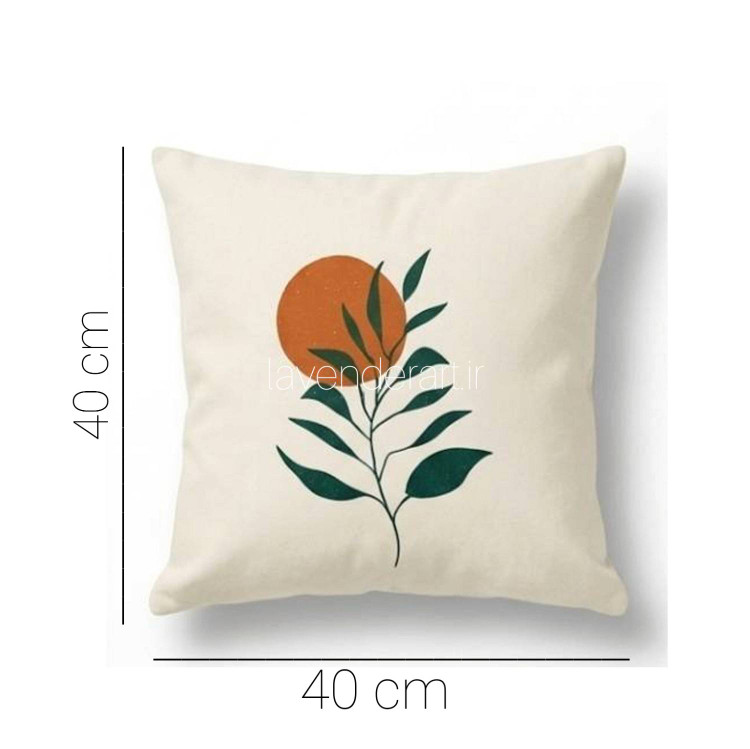 کاور کوسن نقاشی شده مینیمال 40*40 الیاف طبیعی طرح بوهو 3