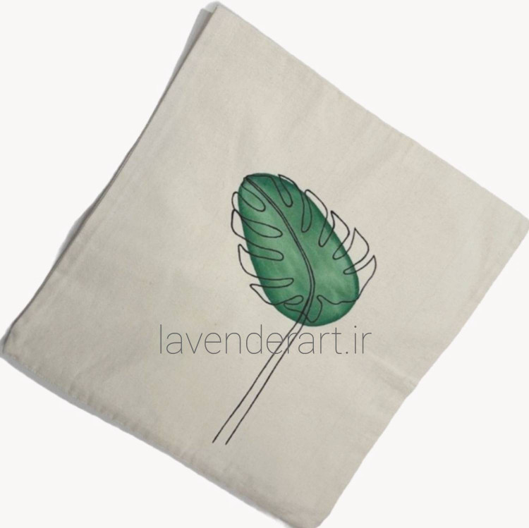 کاور کوسن نقاشی شده مینیمال 40*40 الیاف طبیعی طرح بوهو 5