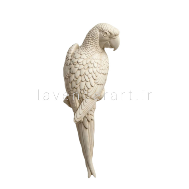 دیوارکوب دکوری طوطی پلی استر خام ارتفاع 37 سانتی متر