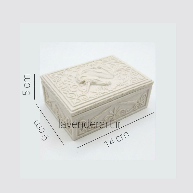 جعبه نگهدارنده کارت تاروت مدل اسب پلی استر خام ابعاد 14*5*9سانتی متر