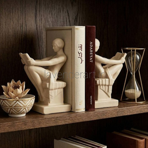 هولدر کتاب دکوراتیو طرح دو کتابخوان پلی استر ارتفاع 23 سانتی متر