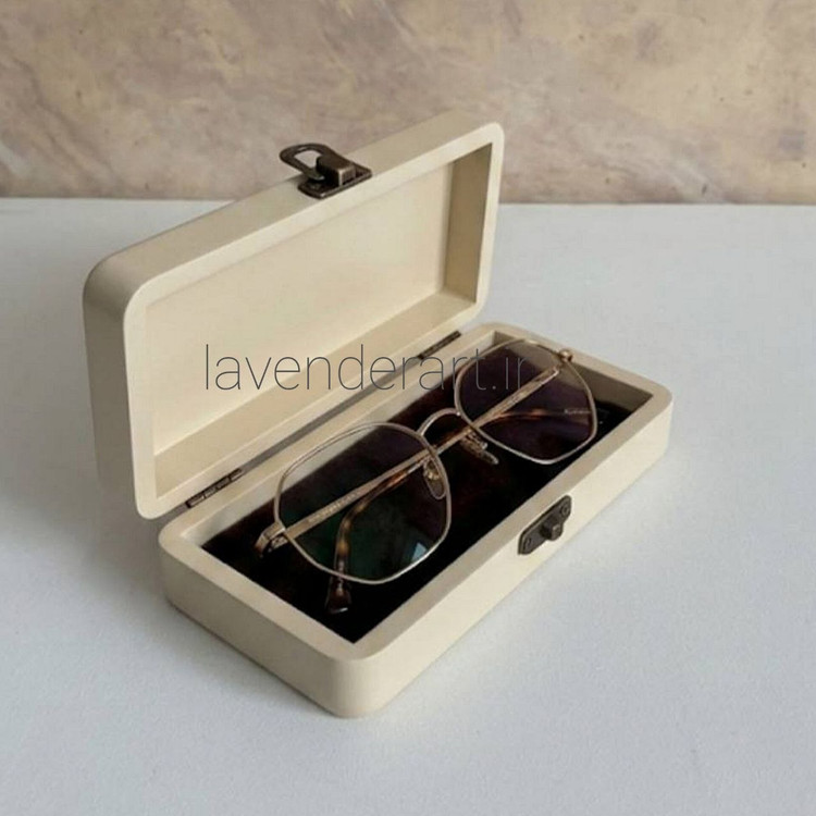 جعبه عینک چوبی خام ابعاد 4*8*17 سانتی متر جعبه چوبی خام