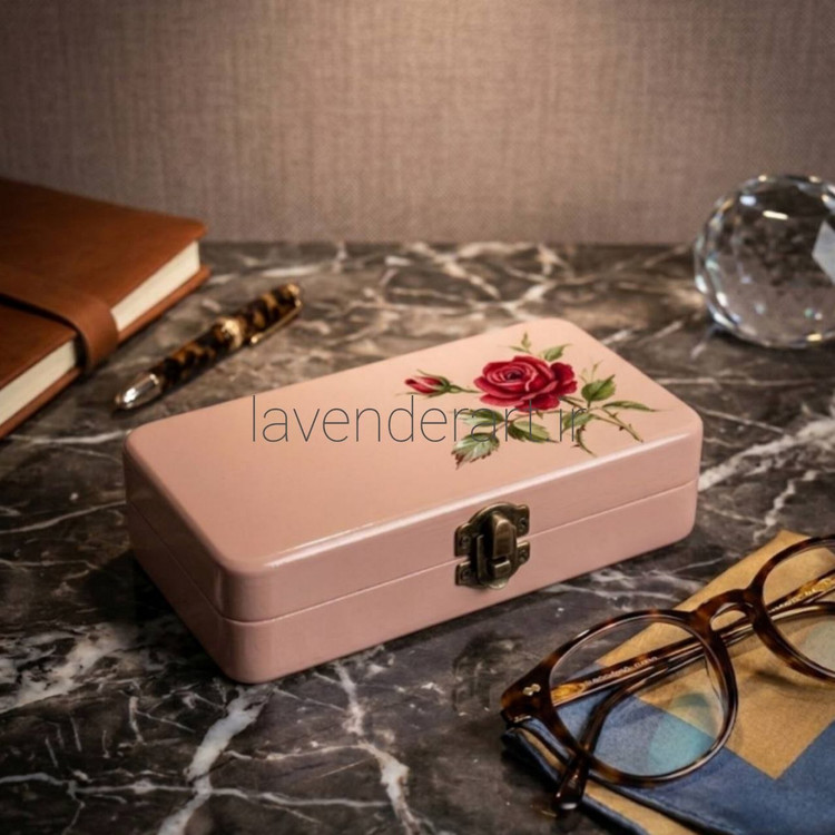 جعبه عینک چوبی خام ابعاد 4*8*17 سانتی متر جعبه چوبی خام