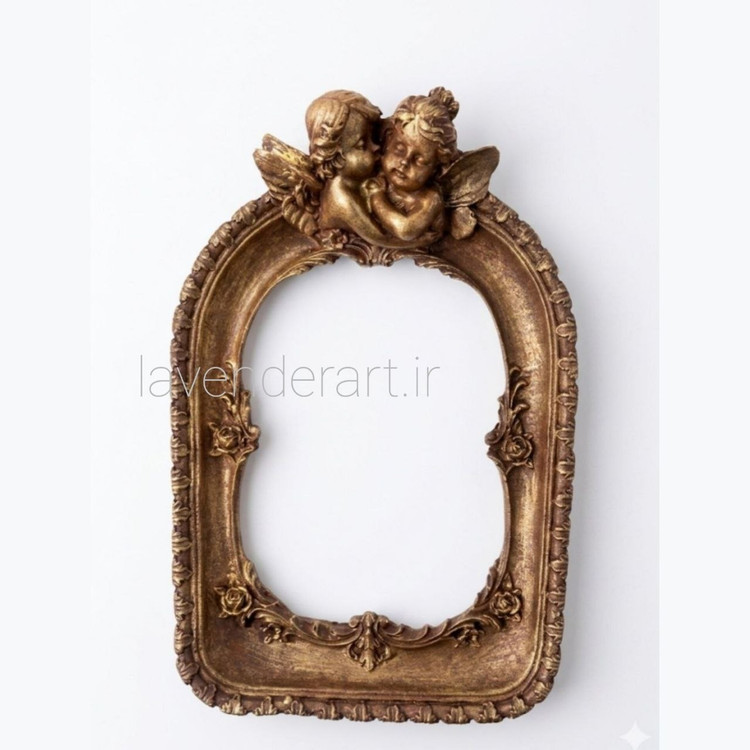 قاب عکس پلیاستر مدل دو فرشته بالدار ابعاد 25*16 سانتی متر مناسب عکس 13*18