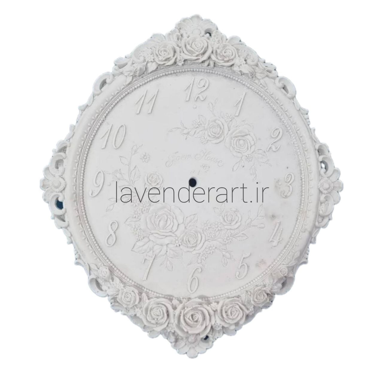ساعت دیواری گرد کلاسیک و لوکس انگلیش هوم پلی استر خام ابعاد 31*36 سانتی متر