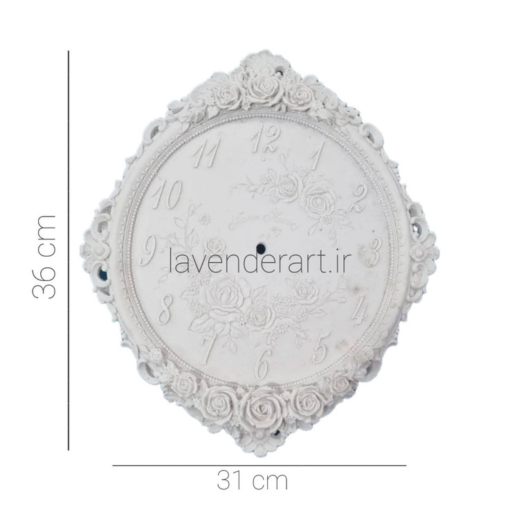 ساعت دیواری گرد کلاسیک و لوکس انگلیش هوم پلی استر خام ابعاد 31*36 سانتی متر