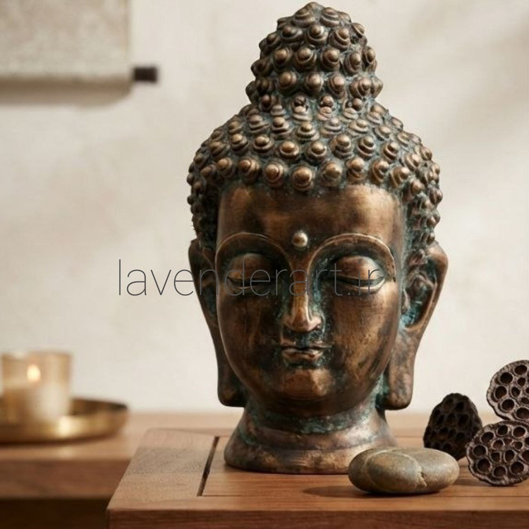 مجسمه پلی استر بزرگ سردیس بودا مدیتیشن