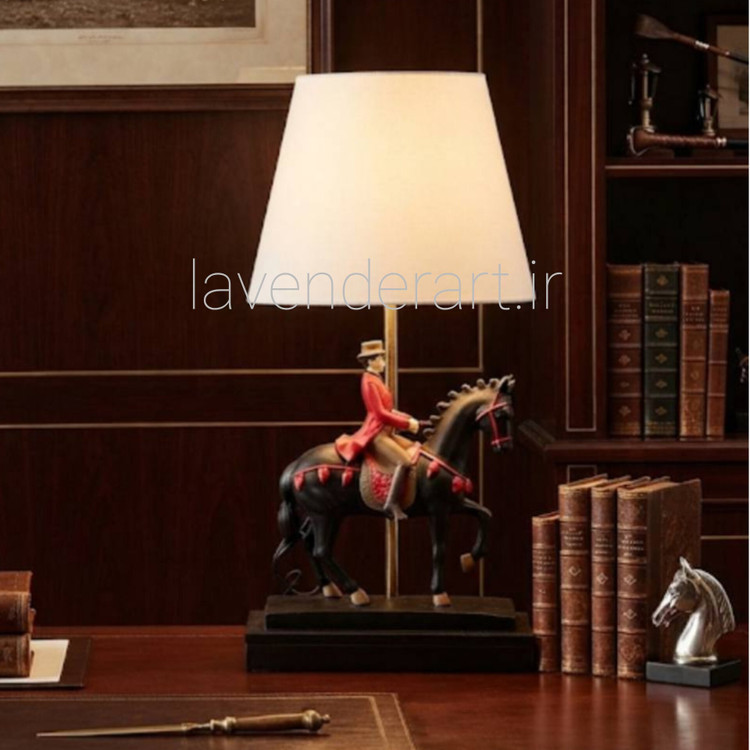 آباژور رومیزی کلاسیک پلی استر اسب هرمس ارتفاع 48 سانتی متر