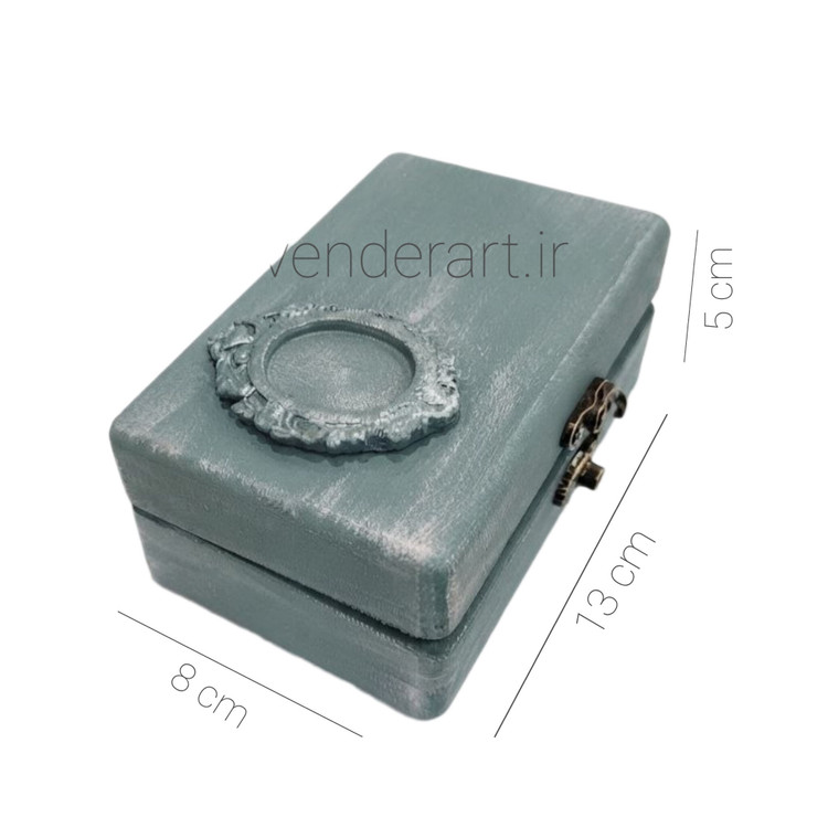 جعبه سیگار چوبی ام دی اف کوچک قفل دار کلاسیک طرح قاب ابعاد 13*8*5 سانتی متر