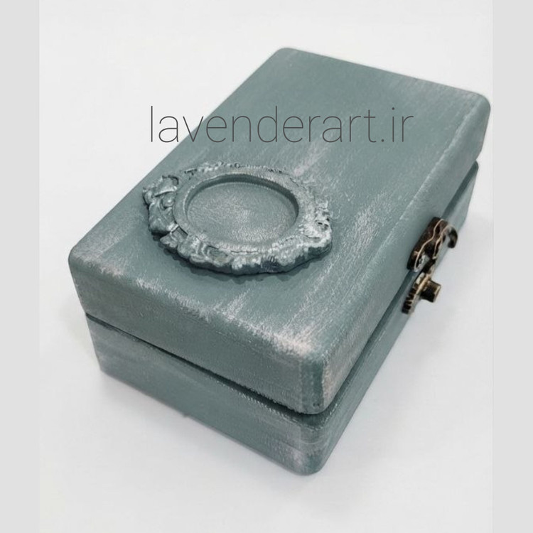 جعبه سیگار چوبی ام دی اف کوچک قفل دار کلاسیک طرح قاب ابعاد 13*8*5 سانتی متر