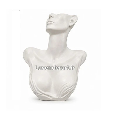 پایه آباژور یا مجسمه رومیزی دکوری تندیس نیم‌تنه دکوراتیو زن مدل لیدی ارتفاع 30 سانتی متر