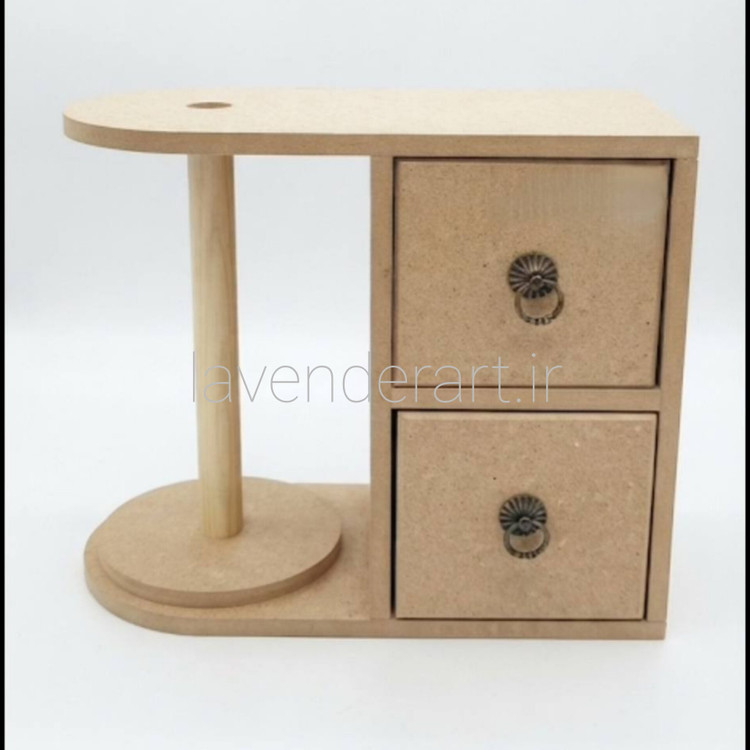 بیس خام MDF جادستمال کاغذی رولی ام دی اف چوبی خام دو کشو ابعاد 20*24 سانتی متر پایه رول دستمال آشپزخانه یا استند دستمال کاغذی رولی