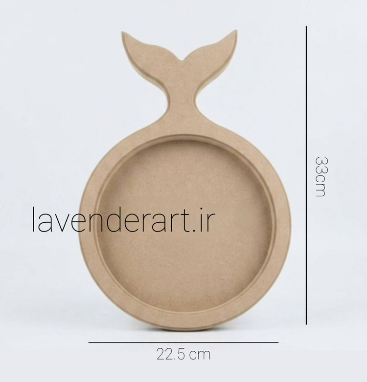 بیس خام MDF سینی یا تخته سرو ام دی اف چوبی خام مدل ماهی ابعاد 33*22.5 سانتی متر