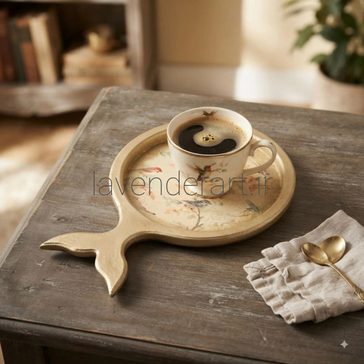 بیس خام MDF سینی یا تخته سرو ام دی اف چوبی خام مدل ماهی ابعاد 33*22.5 سانتی متر