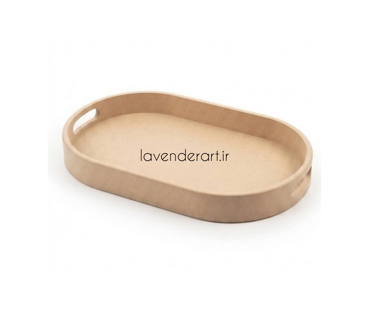 بیس خام MDF سینی ام دی اف چوبی خام کپسولی بیضی در سه سایز