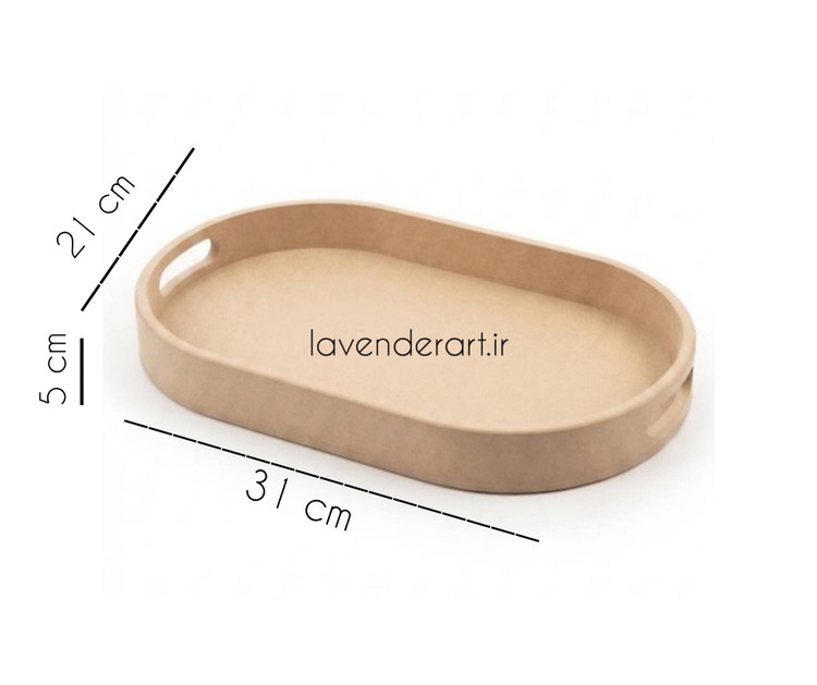 بیس خام MDF سینی ام دی اف چوبی خام کپسولی بیضی در سه سایز