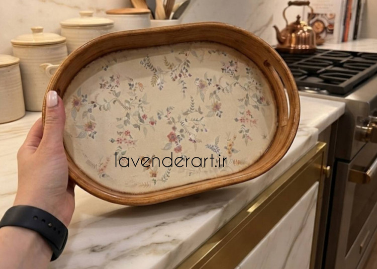 بیس خام MDF سینی ام دی اف چوبی خام کپسولی بیضی در سه سایز