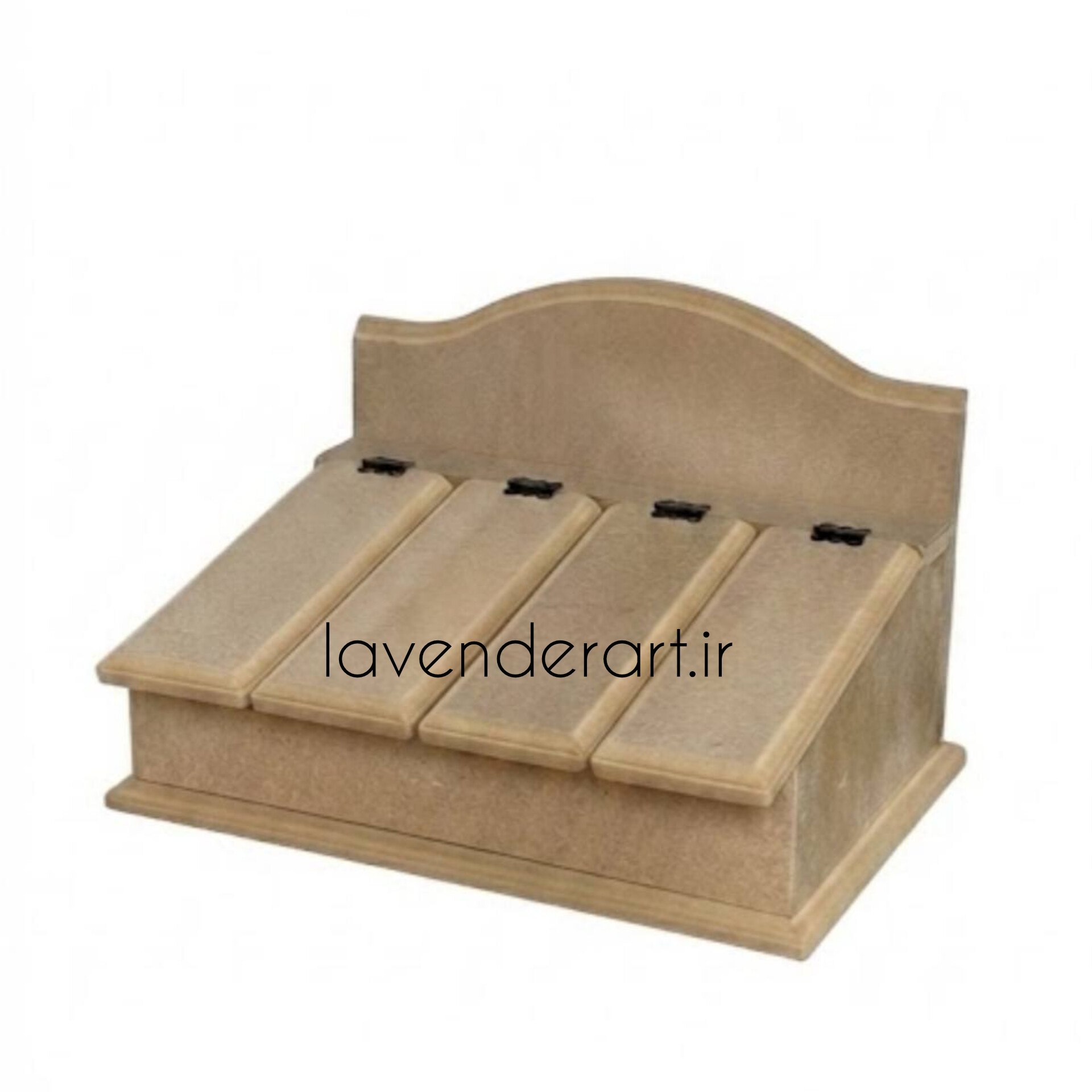 بیس خام MDF  جعبه قاشق و کارد و چنگال رومیزی یا جعبه تی بگ و دمنوش ابعاد 37*31*27 سانتی متر جعبه تیبگ