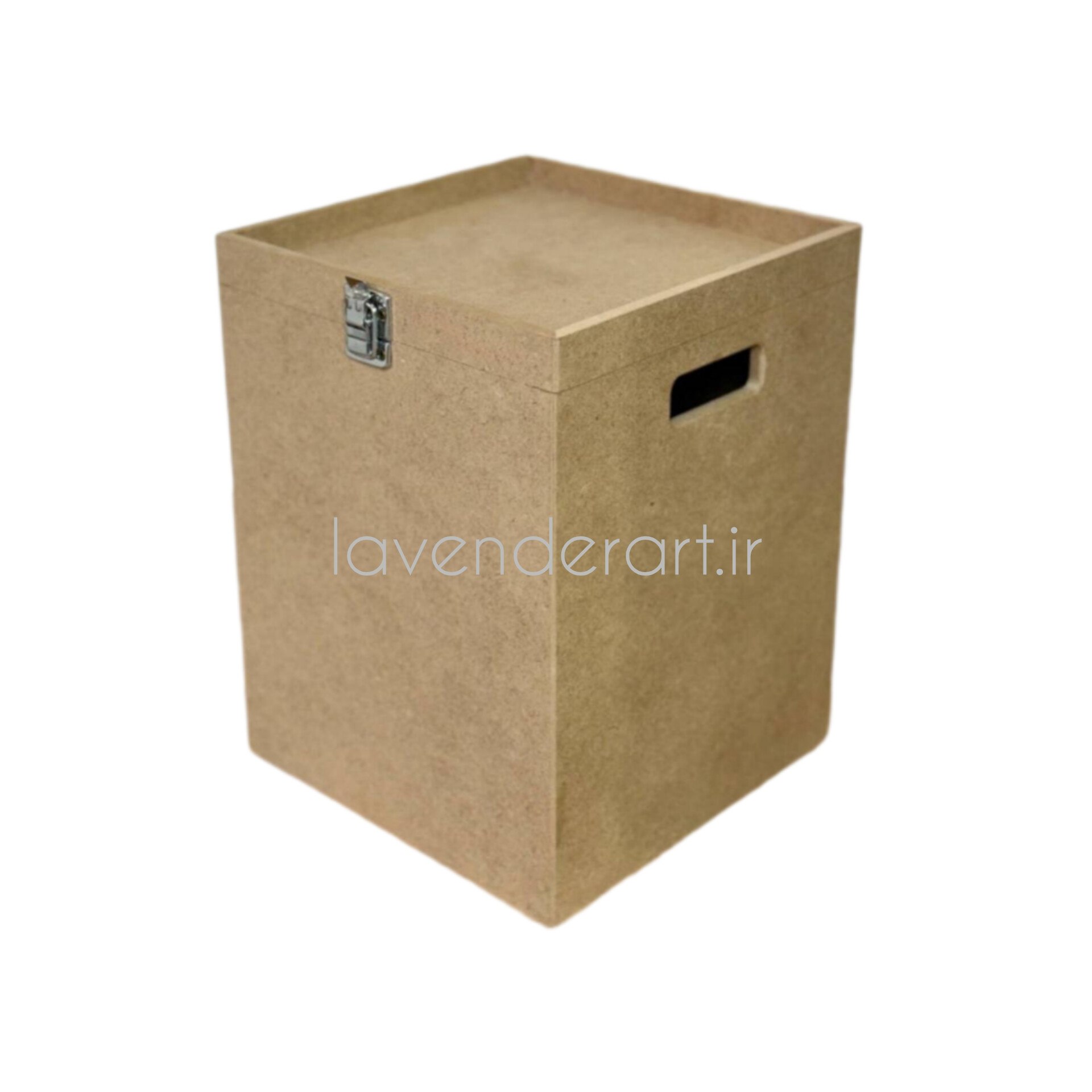 بیس خام MDF سطل چوبی در دار ام دی اف خام ابعاد 30*23*23 سانتی متر