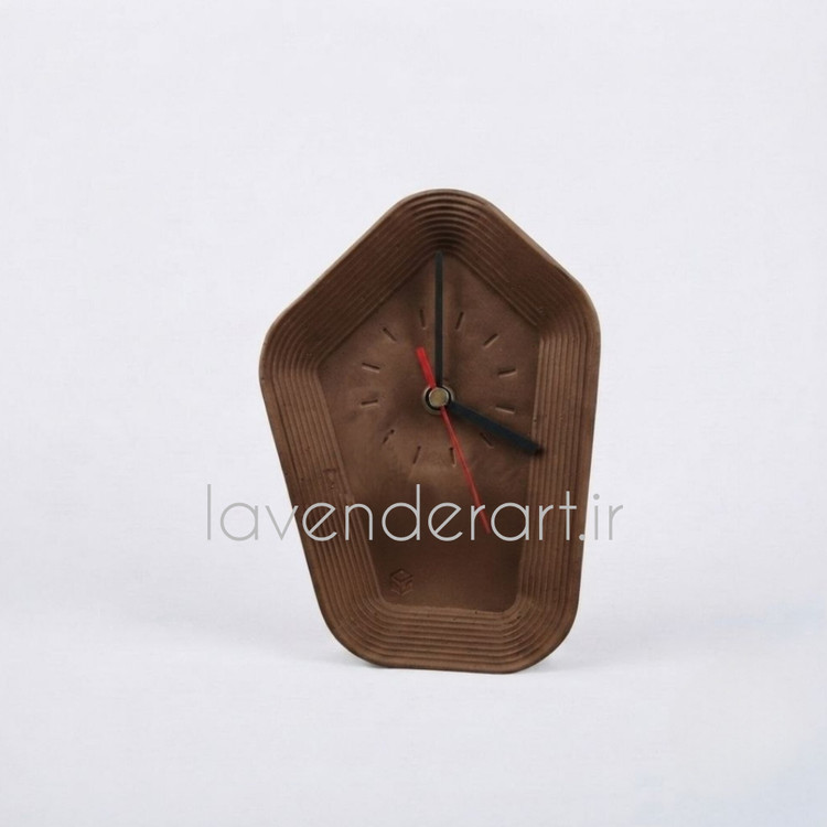 ساعت رومیزی دفرمه مینیمال و مدرن سنگ مصنوعی ابعاد 12*17 سانتی متر