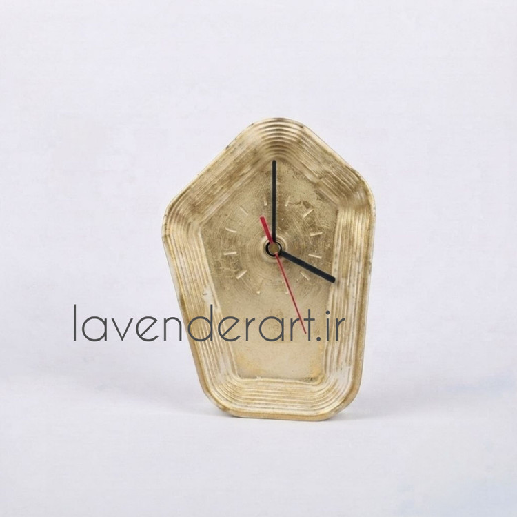 ساعت رومیزی دفرمه مینیمال و مدرن سنگ مصنوعی ابعاد 12*17 سانتی متر