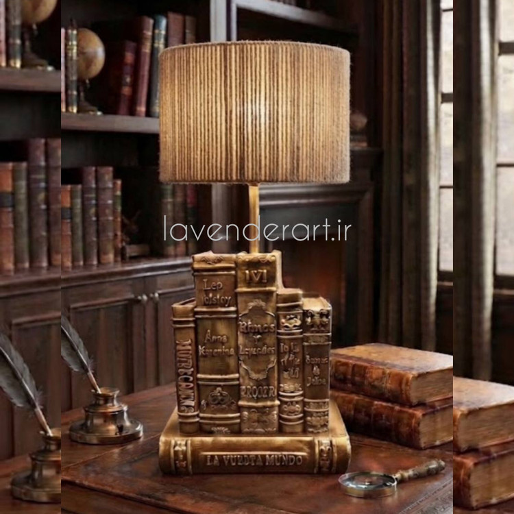آباژور رومیزی مینیمال و مدرن طرح کتاب ارتفاع 57 سانتی متر
