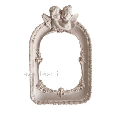 قاب عکس پلیاستر خام مدل دو فرشته بالدار ابعاد 25*16 سانتی متر مناسب عکس 13*18