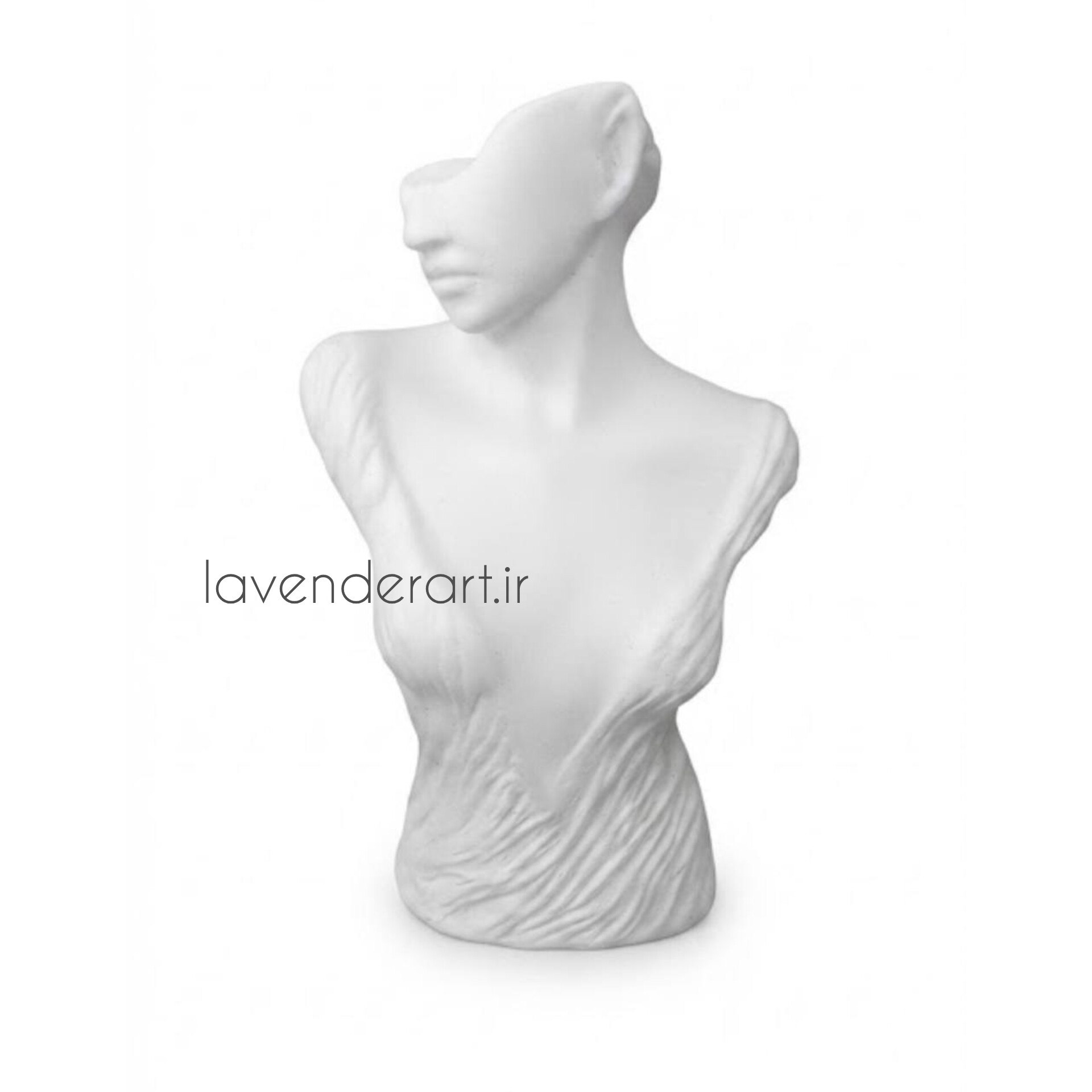 استند نیم تنه جاجواهری اکسسوری مانکن نیم رخ ملیس پلی استر خام ابعاد 33*20 سانتی متر