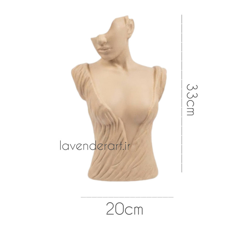 استند نیم تنه جاجواهری اکسسوری مانکن نیم رخ ملیس پلی استر ابعاد 33*20 سانتی متر