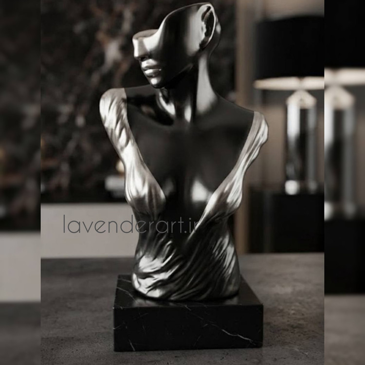 استند نیم تنه جاجواهری اکسسوری مانکن نیم رخ ملیس پلی استر ابعاد 33*20 سانتی متر
