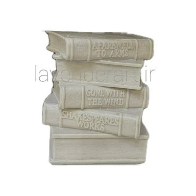 مجسمه دکوری یا پایه آباژور مینیمال و مدرن طرح کتاب پلی استر خام ابعاد 25*17 سانتی متر
