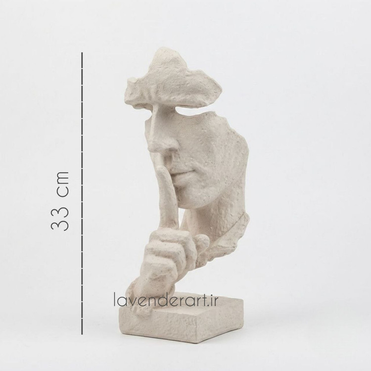 مجسمه دکوری مینیمال پلی استر خام رخ سکوت ارتفاع 33 سانتی متر
