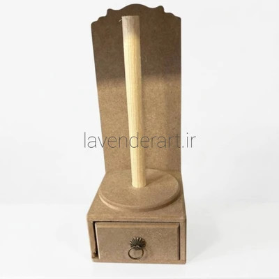 بیس خام MDF جادستمال کاغذی رولی ام دی اف چوبی خام کشو دار ابعاد 12*29 سانتی متر پایه رول دستمال آشپزخانه یا استند دستمال کاغذی رولی
