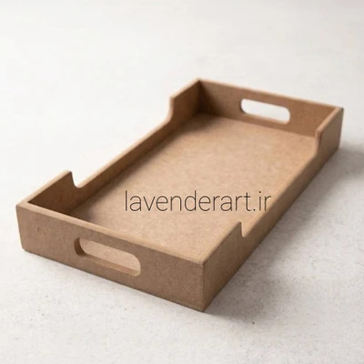 بیس خام MDF سینی ام دی اف چوبی خام مستطیل 50*22*7 سانتی متر