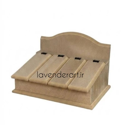 بیس خام MDF جعبه قاشق و کارد و چنگال رومیزی یا جعبه تی بگ و دمنوش ابعاد 37*31*27 سانتی متر جعبه تیبگ