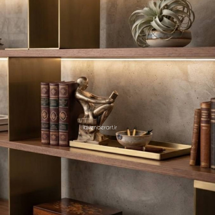 هولدر کتاب دکوراتیو طرح کتابخوان پلی استر ارتفاع 23 سانتی متر