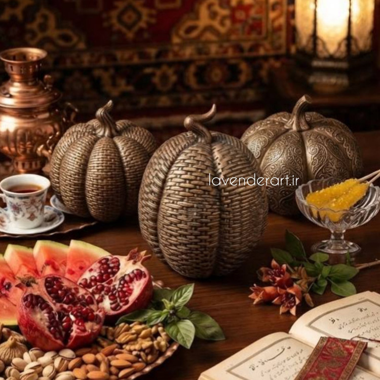مجسمه پلی استر خام کدو تنبل هالووین ابعاد 24*12 سانتی متر