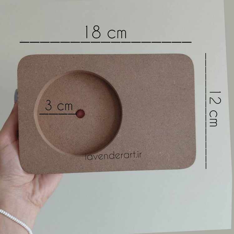 بیس خام MDF ساعت رومیزی چوبی ام دی اف خام مینیمال ابعاد 12*18 سانتی متر