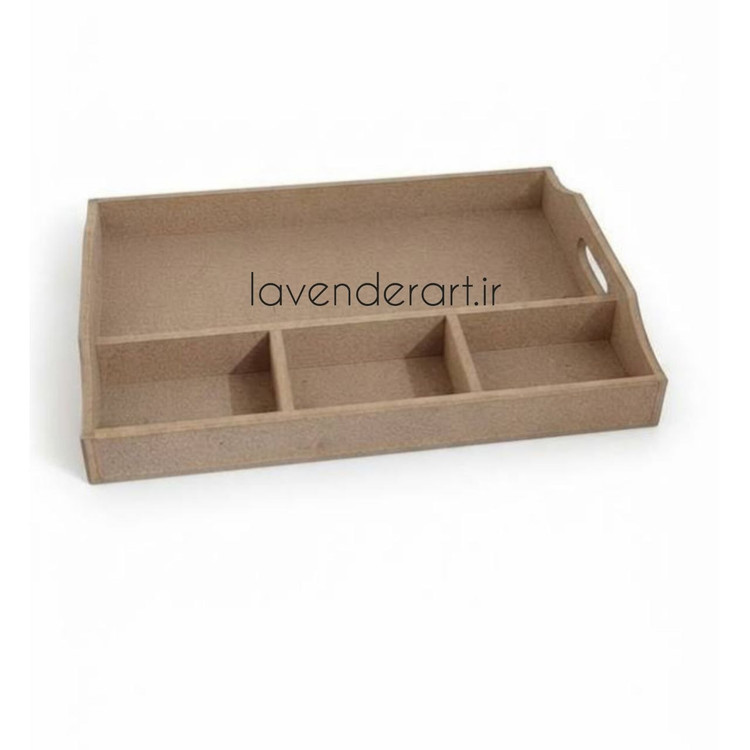 بیس خام MDF سینی ام دی اف چوبی خام مستطیل چند بخشی 30*40 سانتی متر