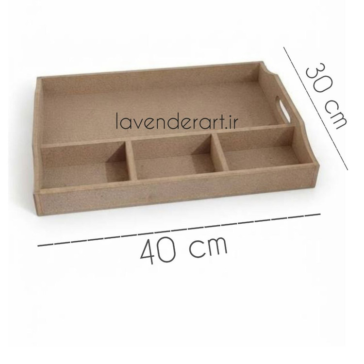 بیس خام MDF سینی ام دی اف چوبی خام مستطیل چند بخشی 30*40 سانتی متر