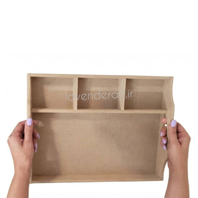 بیس خام MDF سینی ام دی اف چوبی خام مستطیل چند بخشی 30*40 سانتی متر