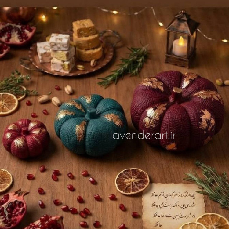 مجسمه پلی استر کدو تنبل هالووین تکسچری در سه سایز