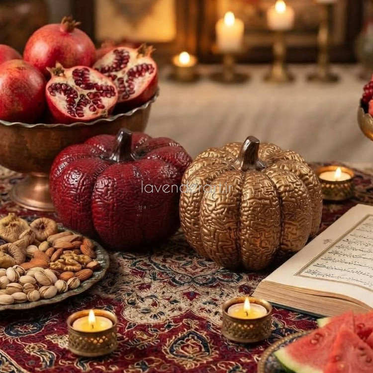 مجسمه پلی استر کدو تنبل هالووین تکسچری در سه سایز