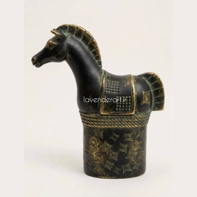 مجسمه پلیاستر مدل اسب شاخدار ابعاد 20*19 سانتی متر