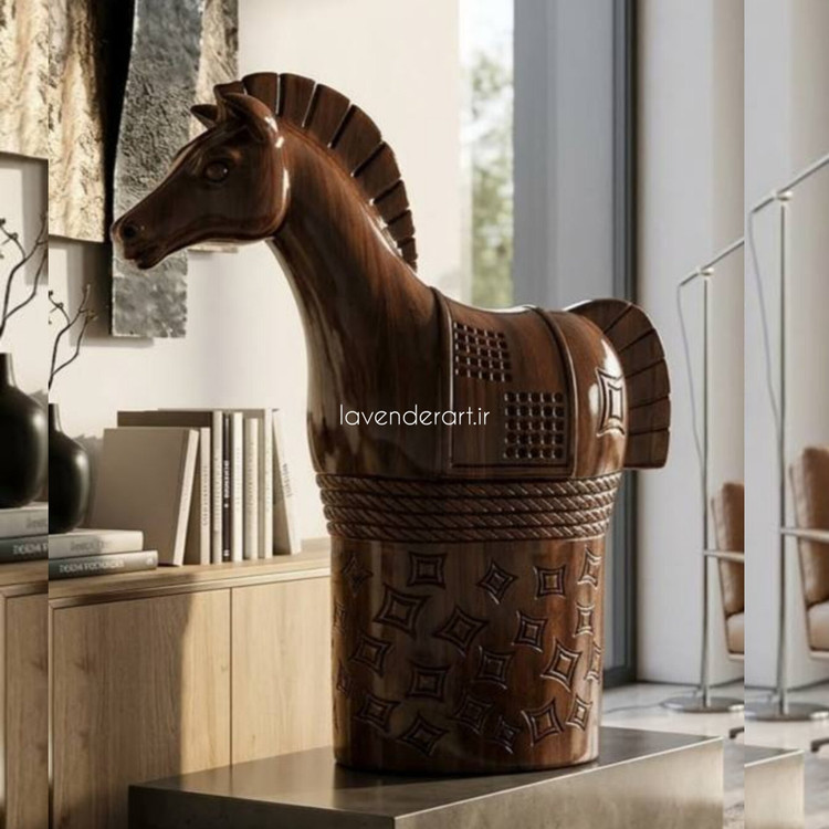 مجسمه پلیاستر مدل اسب شاخدار ابعاد 20*19 سانتی متر