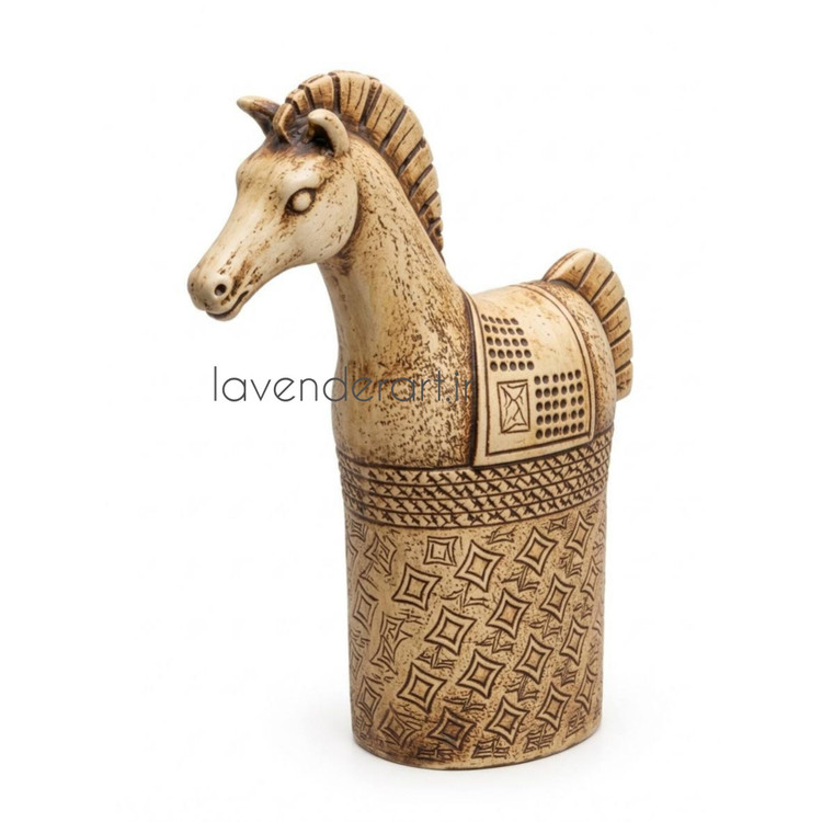 مجسمه پلیاستر مدل اسب شاخ دار ابعاد 20*19 سانتی متر